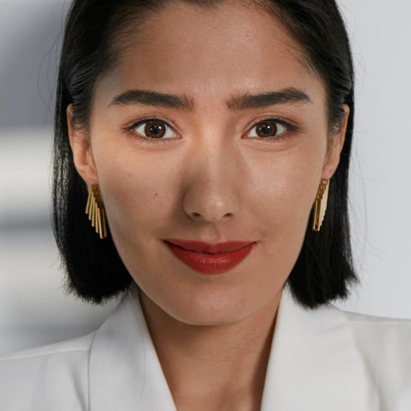 Gold Stacked stud earring - Picture 7 of 8